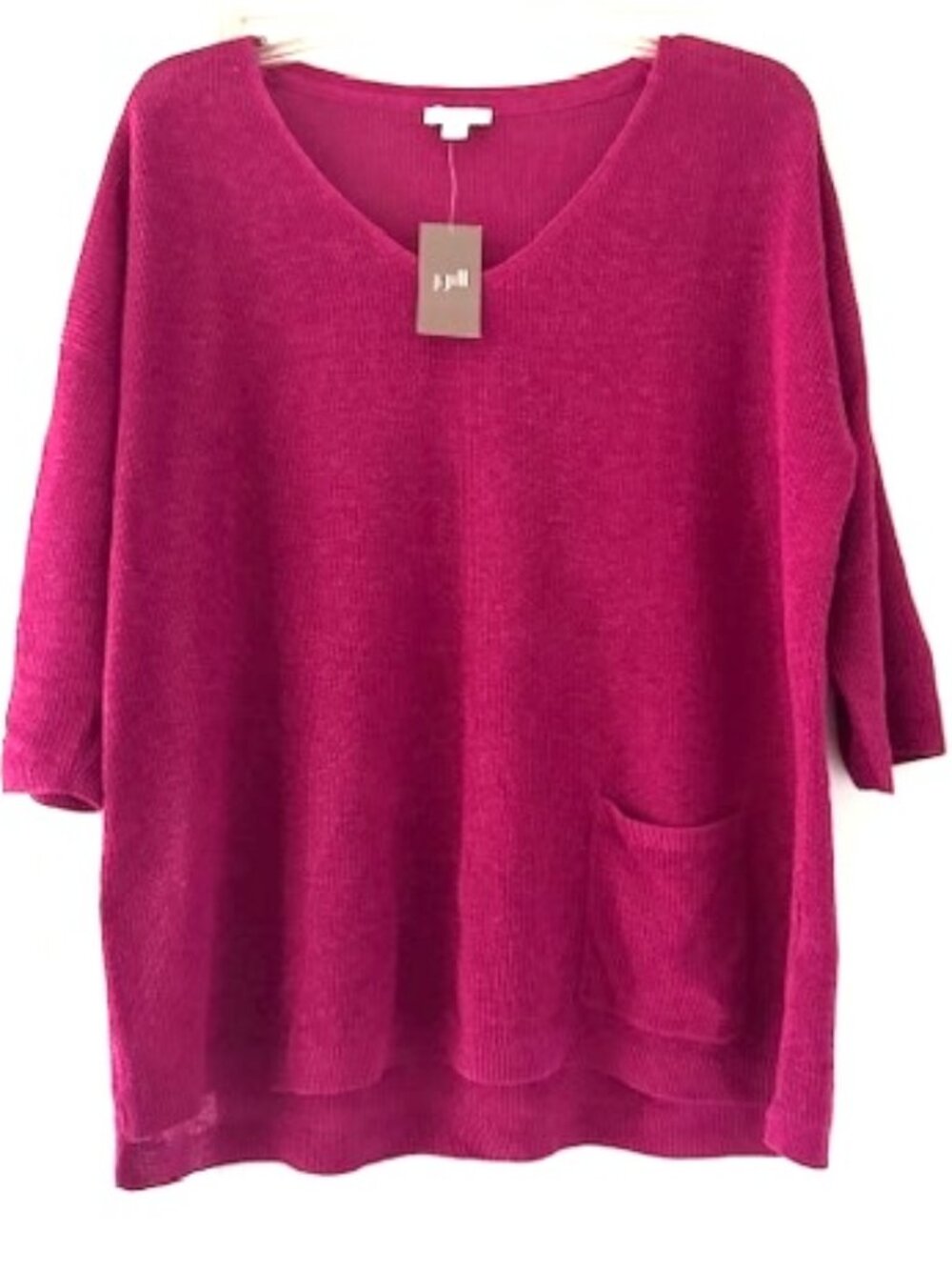 J. Jill Linen Blend V-neck Sweater Lagenlook